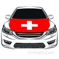 La coupe du monde 100*150 cm drapeau suisse drapeau de capot de voiture tissu hautement élastique